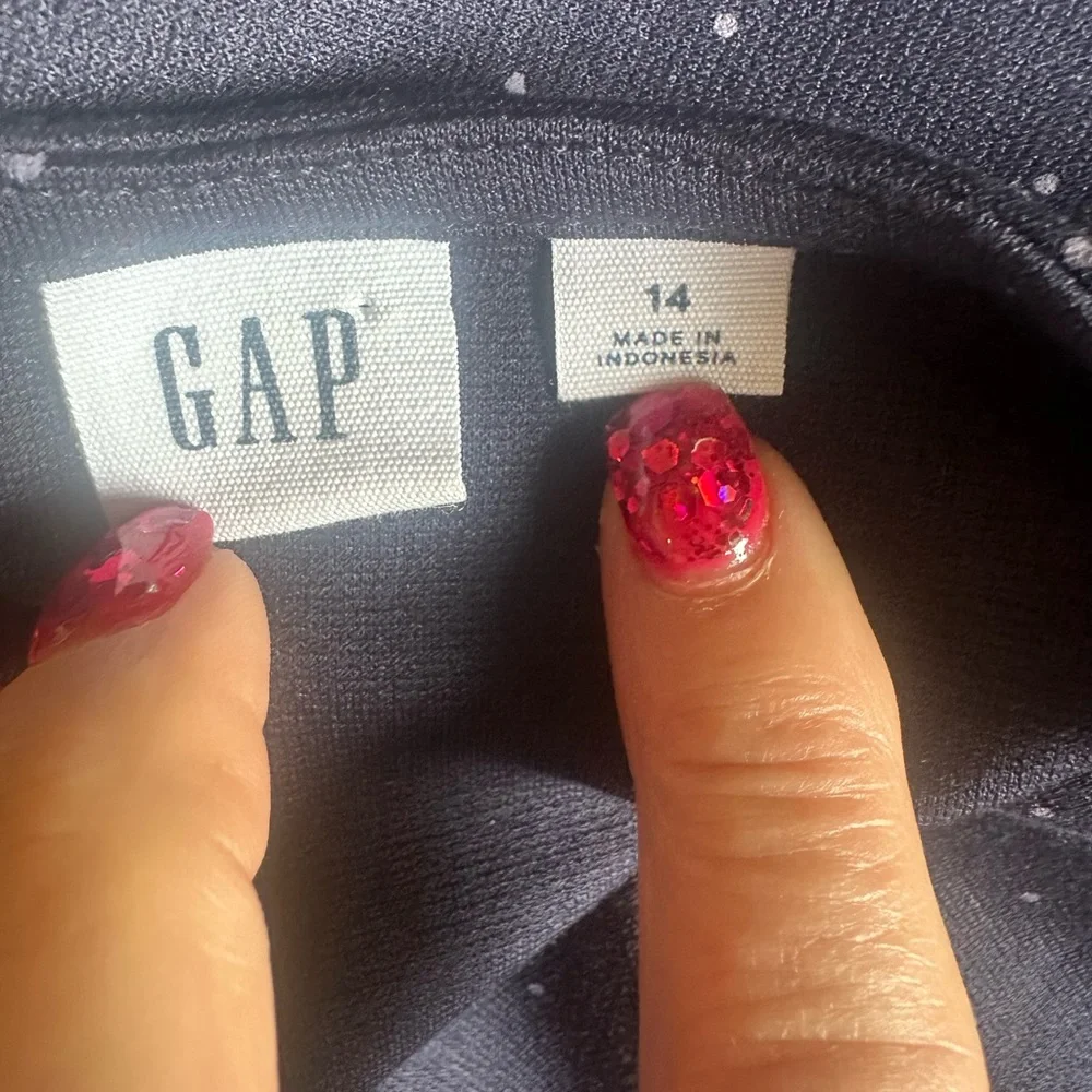 GAP Navy Blue Polka Dot Fit & Flare Dress Size 14